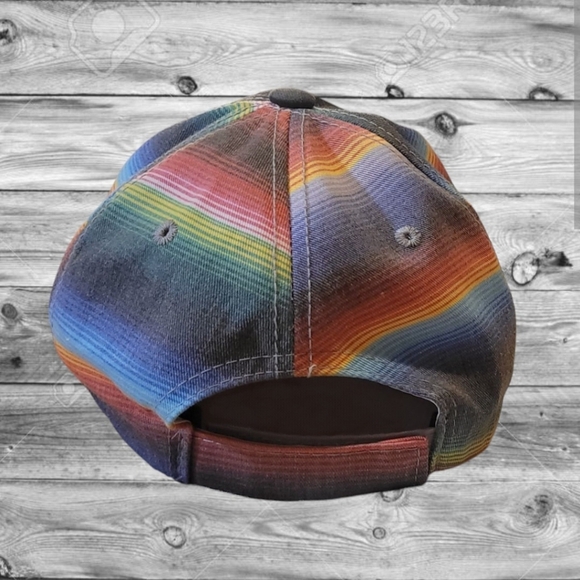 SERAPE TEXAS STATE APPLIQUE TRUCKER STRAP BACK DISTRESSED HAT REPUBLIC - Picture 6 of 8